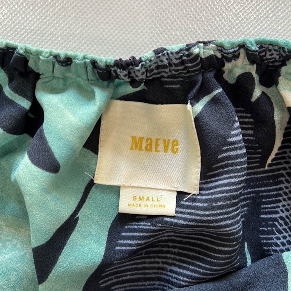 Maeve Anthropogie Off the Shoulder Tropical Print Top size S - Picture 8 of 9